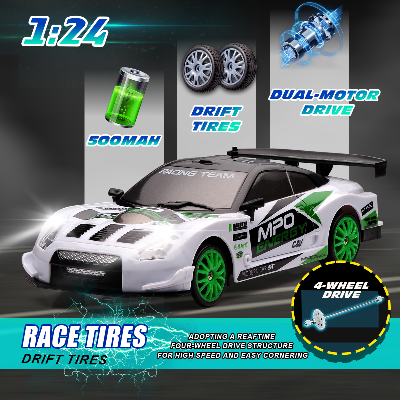 1:24 RC Drift Car 2.4G 4WD Hig - Racing Arcade Cabinet recension och pris